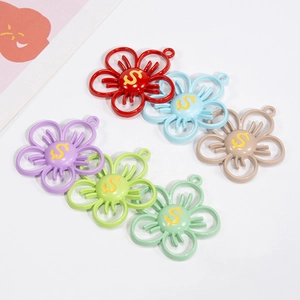 Pendentifs fleurs colorés en alliage avec signe dollar pour bijoux et porte-clés DIY