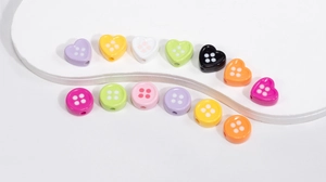Bunte DIY Herz- und runde Knopfperlen für handgefertigte Armbänder und Ketten