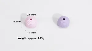Macro detail of 15.5mm woven acrylic beads with 2.64mm hole for DIY jewelry making