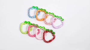 Colorful strawberry-shaped alloy spring gate rings for DIY keychain craft making
