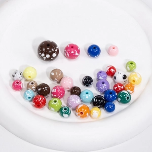 Gekleurde acryl kralen met spetterpatroon en gaten voor DIY sieraden maken