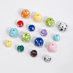 Kleurrijke acryl kralen met inktspat effect voor het maken van DIY sieraden
