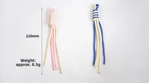 Detailed view of bicolor hand-woven wrist strap lanyard with 220mm length and 8.5g weight