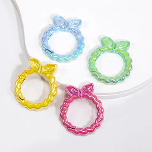 Anelli a molla rotondi con fiocco colorato per portachiavi e accessori fai da te