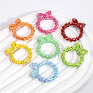 Set di fibbie ad anello a molla colorate a forma di fiocco per portachiavi e borse DIY