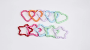 Moschettoni colorati a forma di cuore e stella in colori macaron per portachiavi fai-da-te