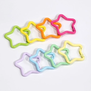 Moschettoni a stella colorati in lega per portachiavi e fai da te in otto colori brillanti