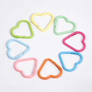 Fibbie a cuore in lega colorata macaron per portachiavi fai-da-te e borse accessori