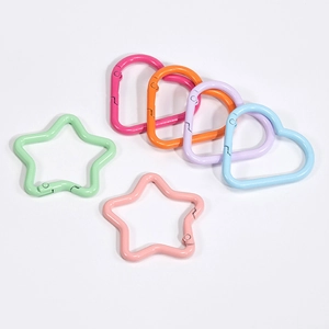 Moschettoni colorati a forma di cuore e stella per portachiavi fai-da-te e borse