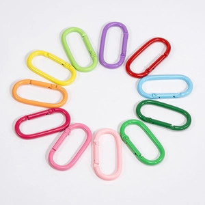 Moschettoni ovali colorati in tonalità pastello per portachiavi fai-da-te e accessori vari