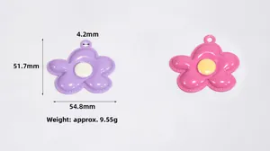 Detaillierte Größentabelle für den Blumenanhänger mit 51,7 mm Höhe und 54,8 mm Breite Maßen