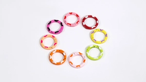 Set of 8 colorful painted metal spring O-rings for DIY keychains and bags