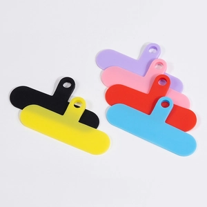 Universal colorful phone lanyard patches in six vibrant colors for crossbody strap attachment