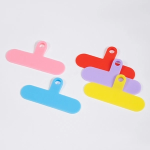 Universal colorful phone case connector pads with lanyard loops in five assorted colors