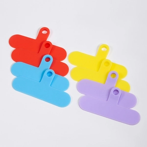 Colorful universal phone lanyard patches made of durable material in four vibrant colors