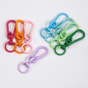 Colorful metal swivel lobster clasps for DIY keychains and bags accessories set