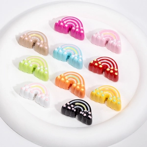 Set of 10 colorful acrylic rainbow charms for DIY jewelry and keychain accessories