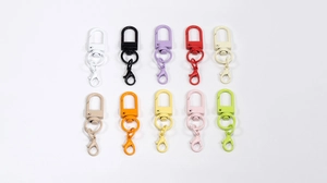 Set of 10 colorful matte lacquer alloy lobster clasps for DIY keychain making and accessories