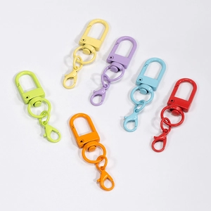 Colorful matte lobster claw clasps with 360-degree swivel ring for DIY keychains