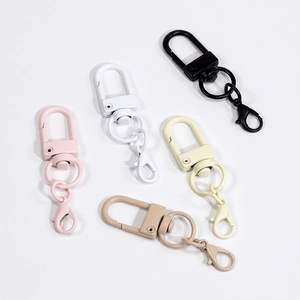 Morandi color lobster clasp keychains in matte finish, featuring five diverse pastel tones