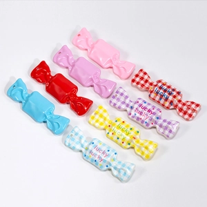 Assorted colorful acrylic candy charms with lucky star prints for DIY keychains