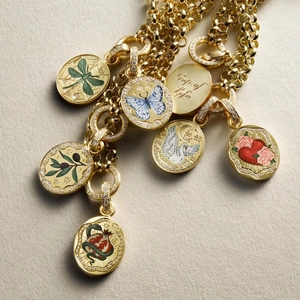 18K Gold Plated Stainless Steel Pendant Necklace Vintage Enamel Painted Animal Heart Butterfly Hamsa Jewelry For Women Gift