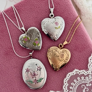 Vintage Edelstahl Herz Medaillon Halskette Mit Blumengravur Grandma Mom I Love You Anhänger Schmuck Geschenk Damen