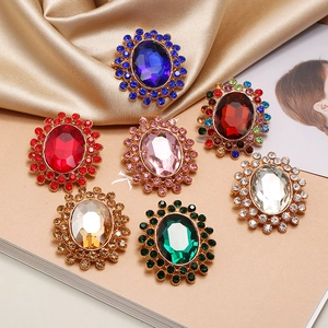 Broche Ovale Vintage en Alliage de Luxe avec Strass Broche Rayon de Soleil Exagérée à la Mode pour Pull Polyvalente pour Femmes