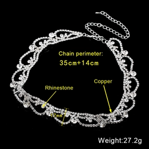 Funkelnde Strass-Choker-Halskette aus Messing, 17mm breit, mit verstellbarer Verlängerung