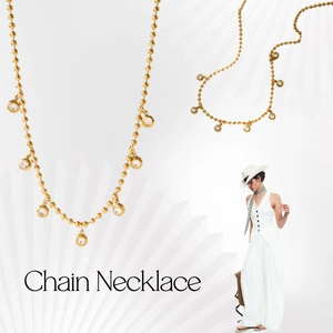 Collana in Acciaio Inossidabile con Zirconia per Donna Catena a Sfere Placcata Oro Impermeabile Ipoallergenico Elegante Gioielli