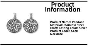 Gedetailleerd beeld van roestvrijstalen pentagram hanger met vintage giettextuur