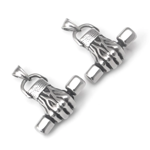 Collana con pendente a manubrio in acciaio inossidabile in stile rock punk vintage
