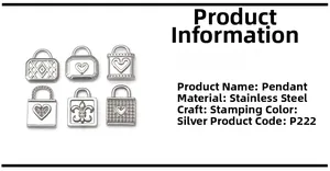 Detailed macro view of six silver stainless steel heart and fleur-de-lis lock pendants