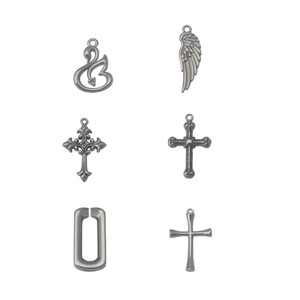 Gothic swan cross and wing stainless steel pendants for DIY jewelry making