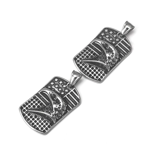 Colgantes de escudo de águila de acero inoxidable retro con estilo punk militar
