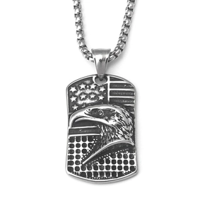 Collar de Colgante de Placa Militar de Águila de Acero Inoxidable Vintage Collar de Escudo Retro Punk Rock Para Hombres Mujeres Joyería Hip Hop