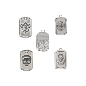 Stainless steel skeleton and sea wave shield pendants for DIY punk style jewelry making