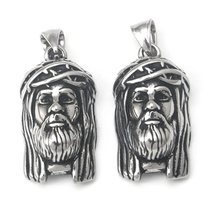 Vintage Stainless Steel Jesus Piece Pendant Necklace For Men Women Retro Religious Jewelry With 3mm Box Chain Silver Accessories