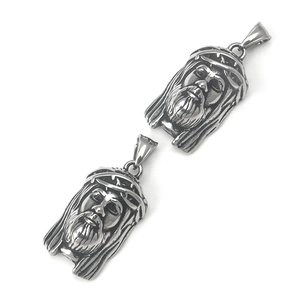 Vintage stainless steel Jesus Christ head pendant for DIY jewelry and necklaces