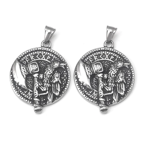 Collar con Colgante de Hacha de Cuervo Vikingo Vintage de Acero Inoxidable Símbolo Rúnico Nórdico Martillo de Thor Joyería Hombre