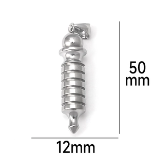 Gedetailleerde macro-opname van 50mm roestvrijstalen spiraalvormige hanger