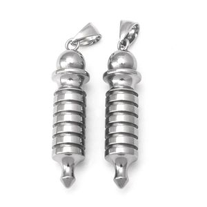 Roestvrijstalen Spiraalvormige Cilindrische Hanger Ketting Voor Mannen Punk Industriële Stijl Zilveren Sieraden Accessoire