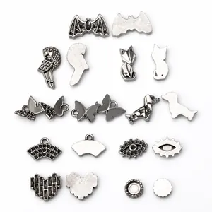 Selection of stainless steel animal and eye pendants for DIY jewelry making and charms