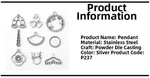 Macro detail van diverse zilveren roestvrijstalen hangerbases voor DIY-sieraden maken