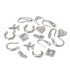 Polished stainless steel DIY jewelry parts including plane, star, and heart charms