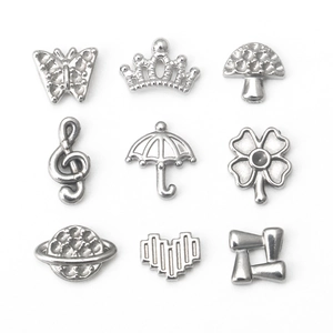 Stainless Steel DIY Jewelry Charms Small Pendants Crown Music Note Umbrella Heart Butterfly For Necklace Bracelet Making