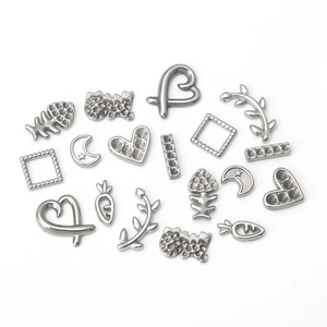 Polished stainless steel charms including moon and heart shapes for DIY jewelry making