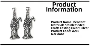 Détails de pendentifs Faucheuse en acier inoxydable avec faux et balance gothique