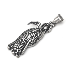 Vintage roestvrijstalen Santa Muerte hanger voor het maken van gotische sieraden