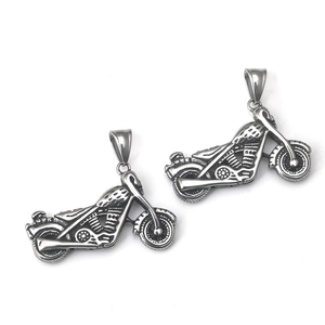 Retro Punk Motorfiets Schedel Hanger Halsketting Voor Heren Roestvrij Staal Biker Sieraden Rock Stijl Zilveren Kleur